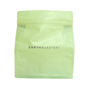 أخضر مخصص طباعة سماد مربع أسفل الحقيبة حقيبة القهوة القابلة للتحلل الحيوي مع صمام وسحاب